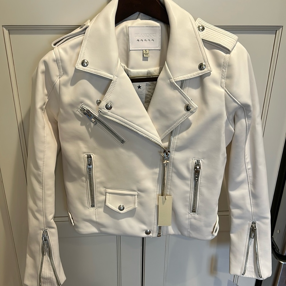 BlankNYC white vegan motto jacket